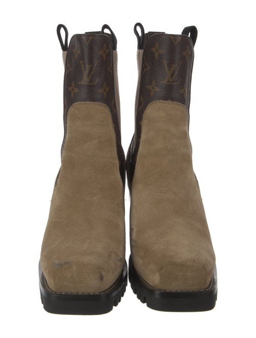 Louis Vuitton LV Monogram Suede Chelsea Boots