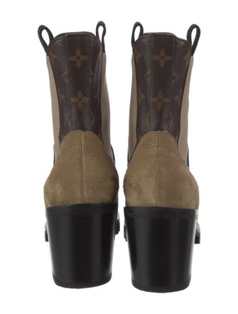 Louis Vuitton LV Monogram Suede Chelsea Boots