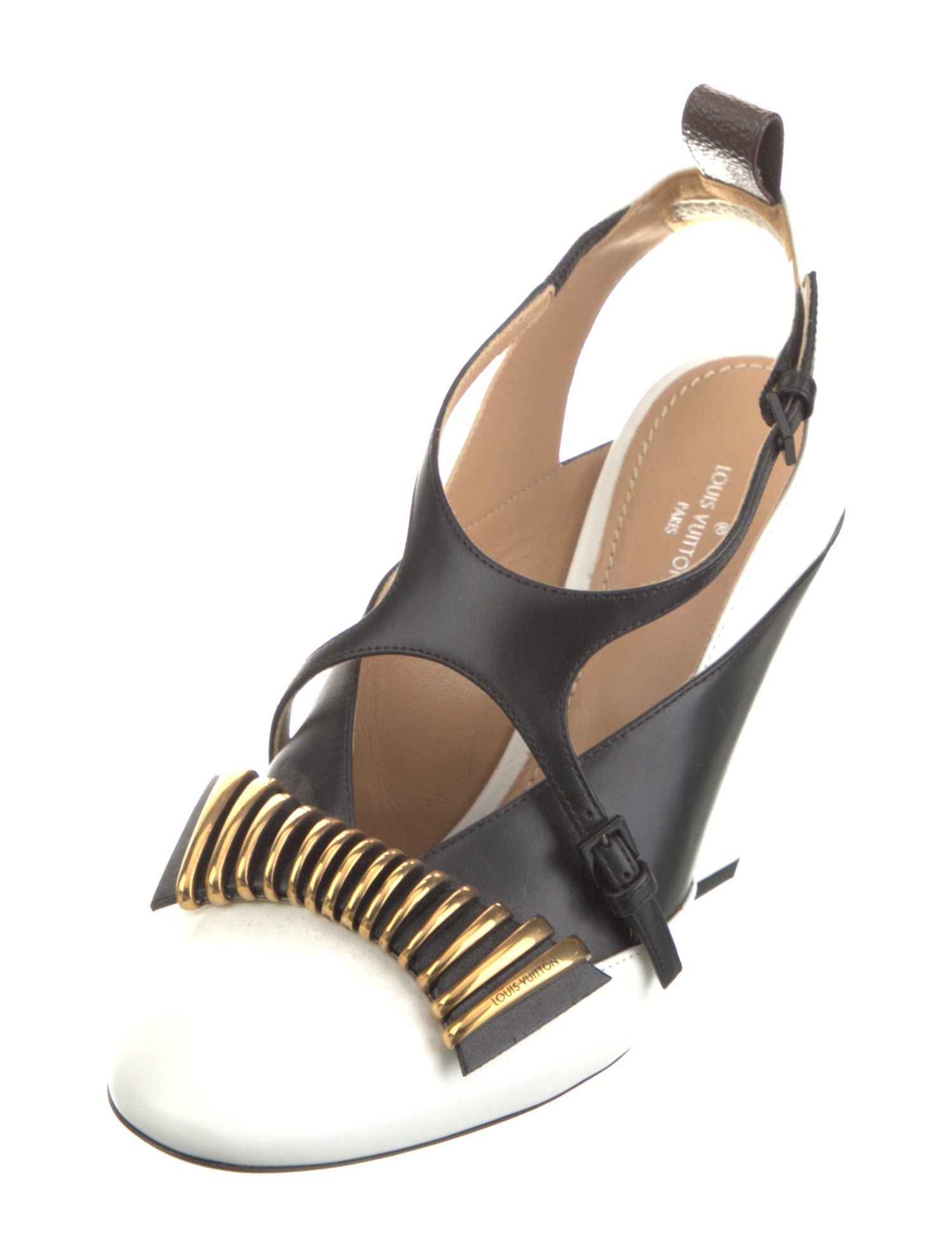 Louis Vuitton Monogram Pattern Leather Slingback Pumps