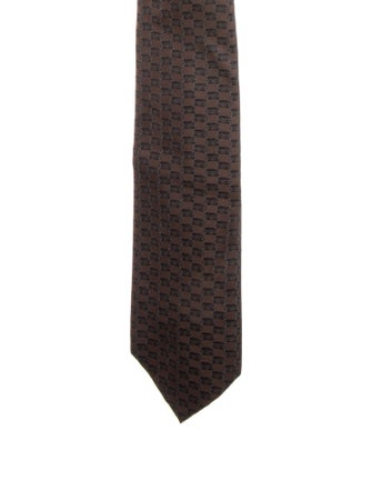 Louis Vuitton Pattern Print Silk Tie