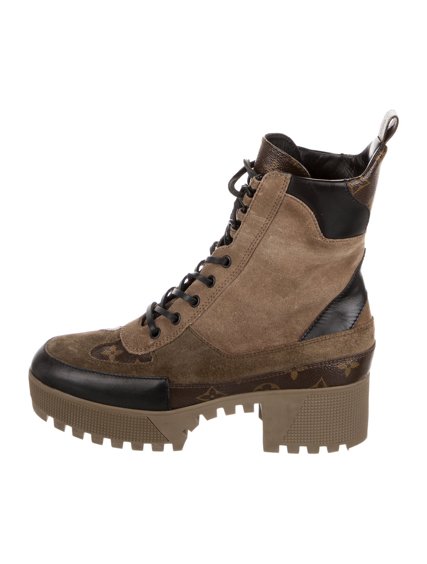 Louis Vuitton LV Monogram Suede Combat Boots