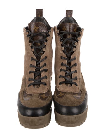 Louis Vuitton LV Monogram Suede Combat Boots