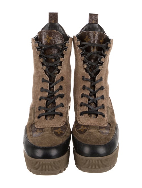 Louis Vuitton LV Monogram Suede Combat Boots