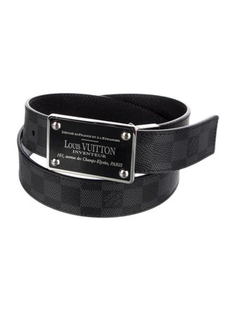 Louis Vuitton 2015 Damier Graphite Pattern Belt