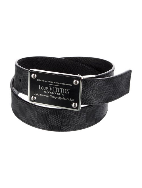 Louis Vuitton 2015 Damier Graphite Pattern Belt