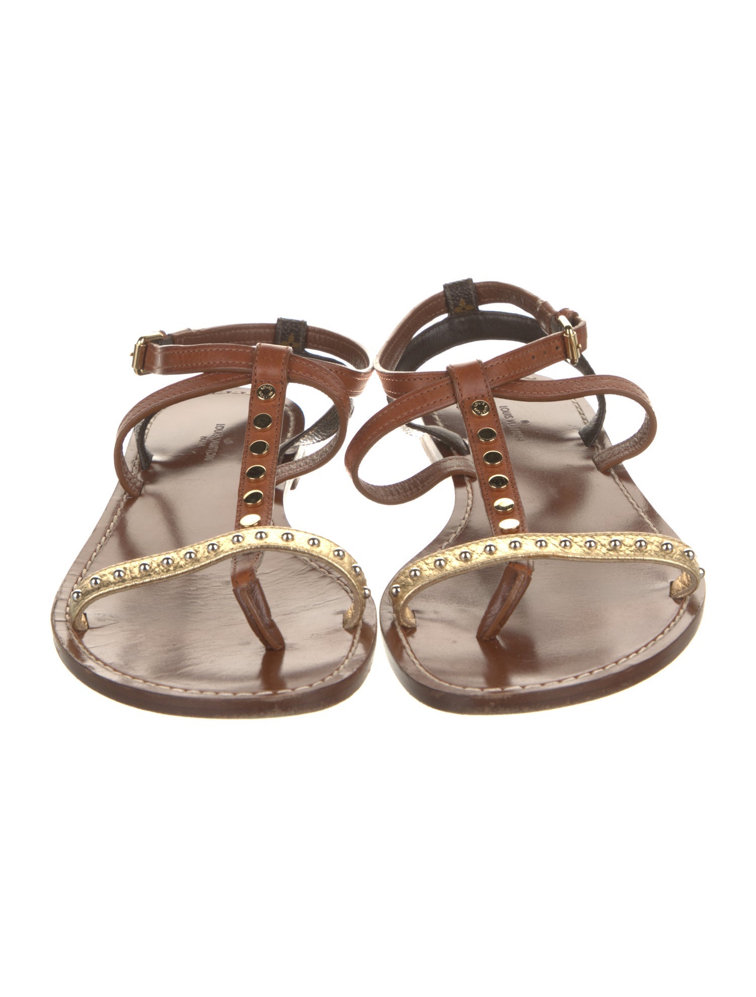 Louis Vuitton LV Monogram Leather Gladiator Sandals