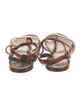 Louis Vuitton LV Monogram Leather Gladiator Sandals