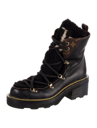 Louis Vuitton LV Monogram Leather Combat Boots