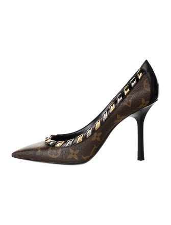 Louis Vuitton LV Monogram Studded Accents Pumps