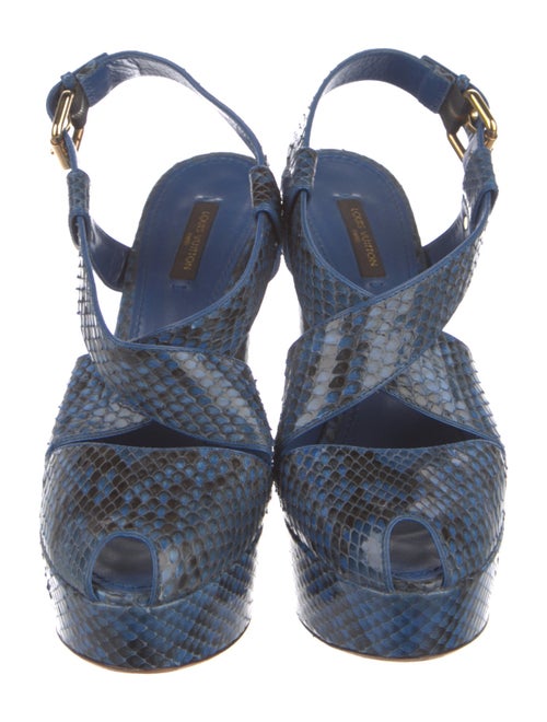 Louis Vuitton Snakeskin Animal Print Slingback Sandals
