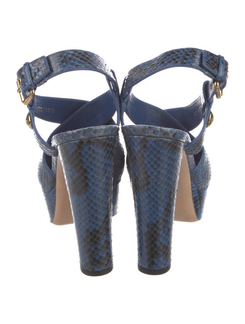Louis Vuitton Snakeskin Animal Print Slingback Sandals
