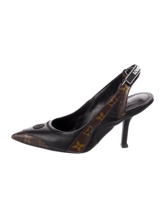 Louis Vuitton LV Monogram Leather Slingback Pumps