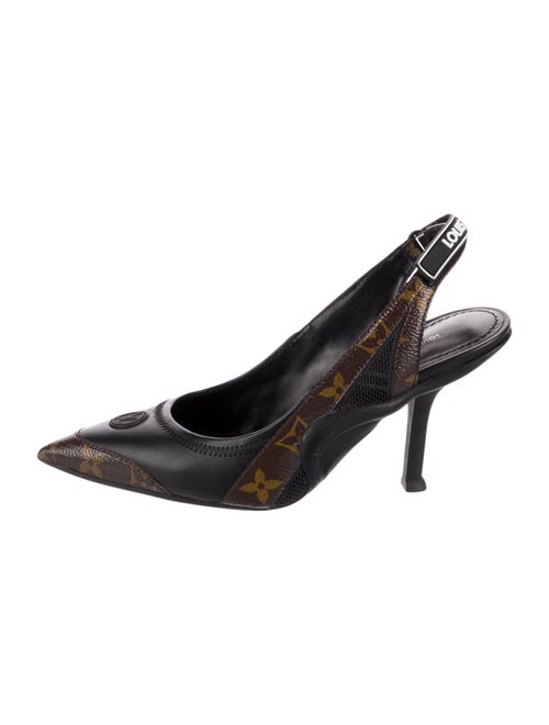 Louis Vuitton LV Monogram Leather Slingback Pumps