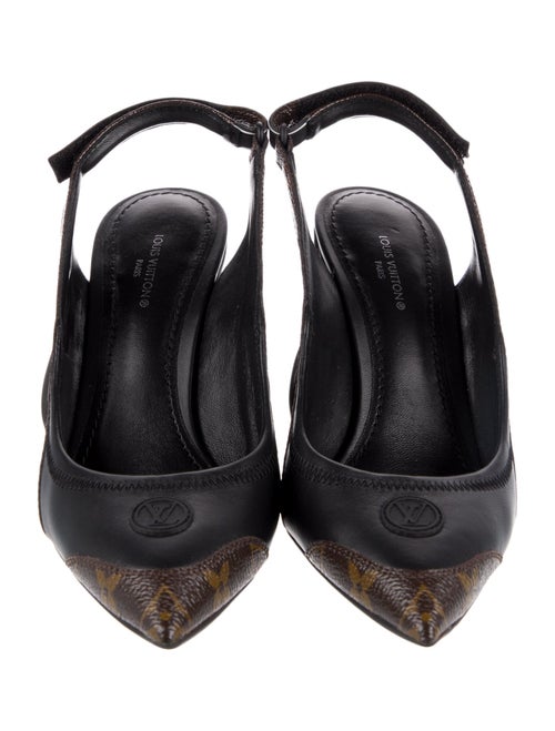 Louis Vuitton LV Monogram Leather Slingback Pumps