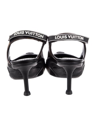 Louis Vuitton LV Monogram Leather Slingback Pumps