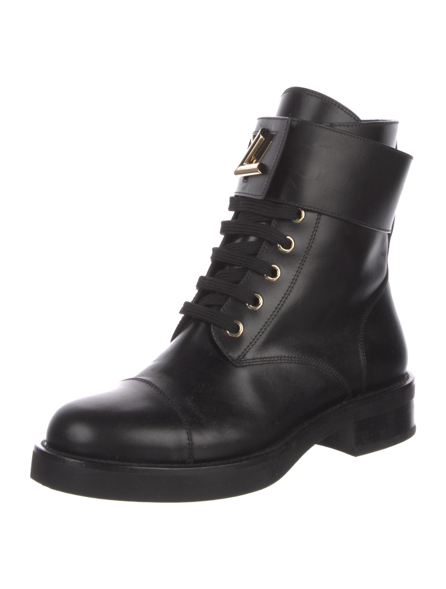 Louis Vuitton Leather Combat Boots