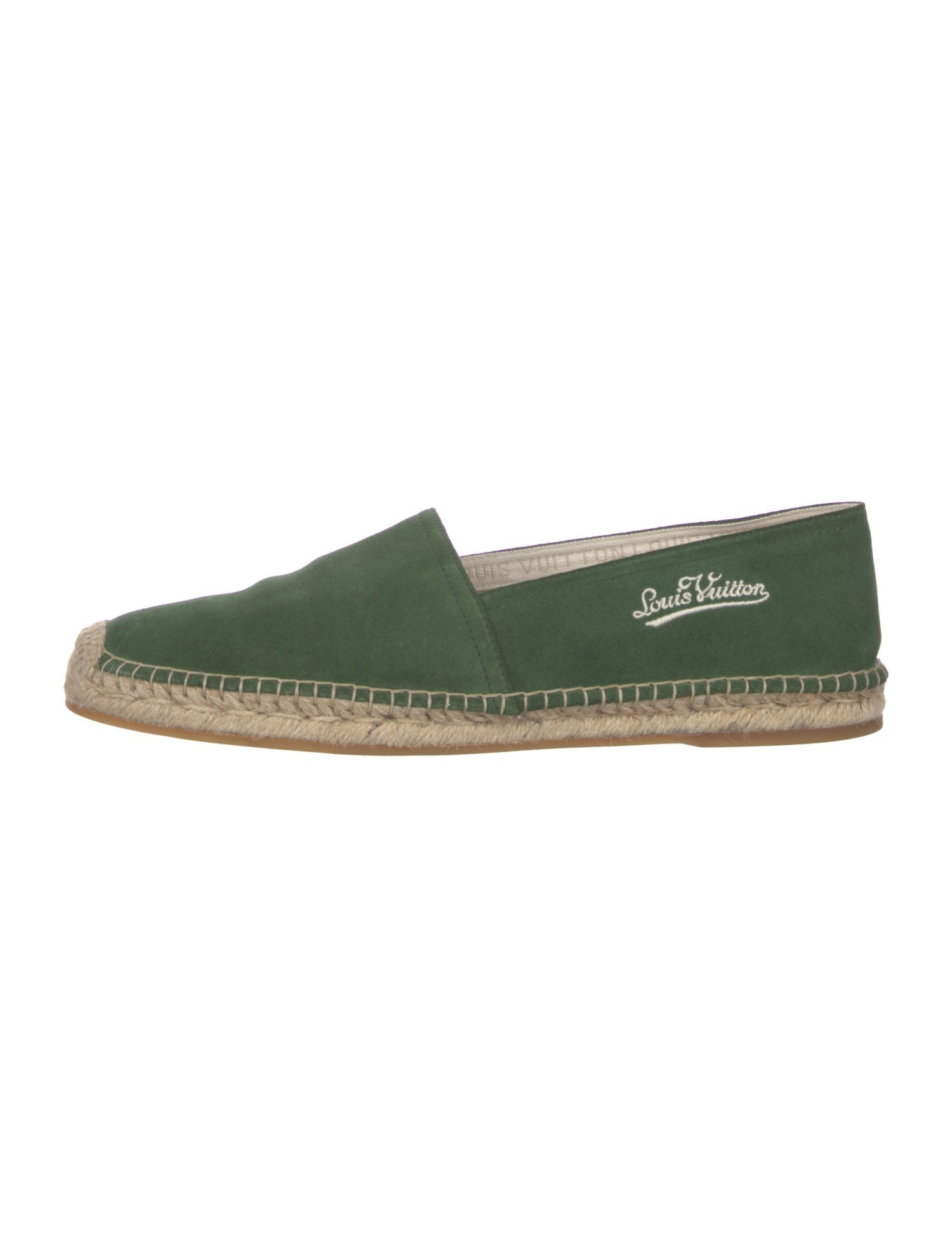 Louis Vuitton Suede Embroidered Accent Espadrilles