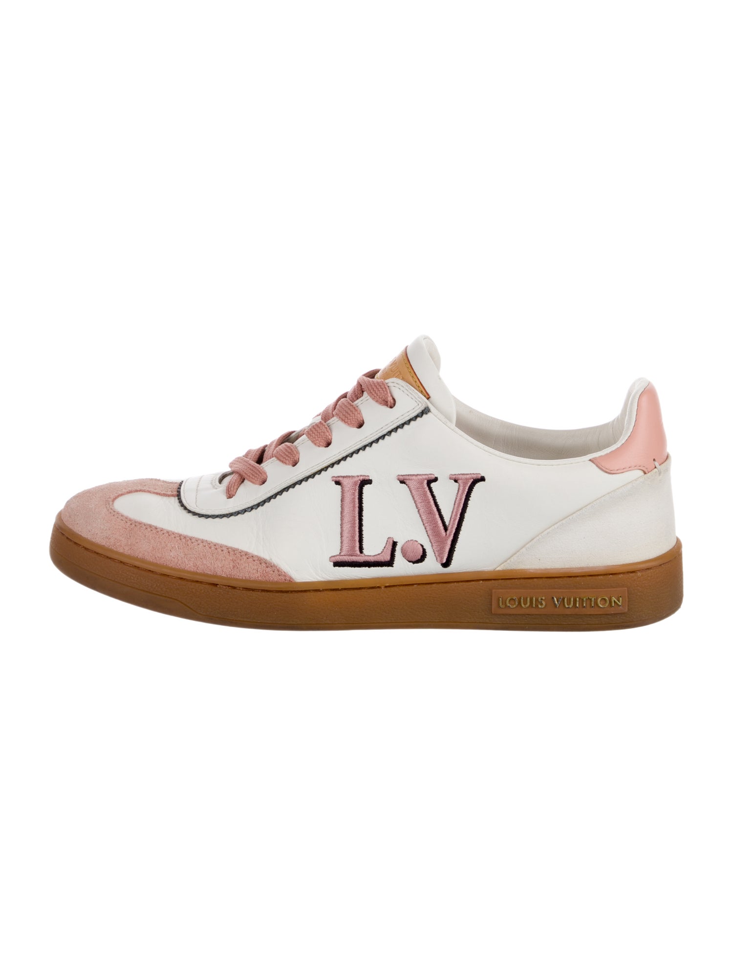 Louis Vuitton Leather Colorblock Pattern Sneakers