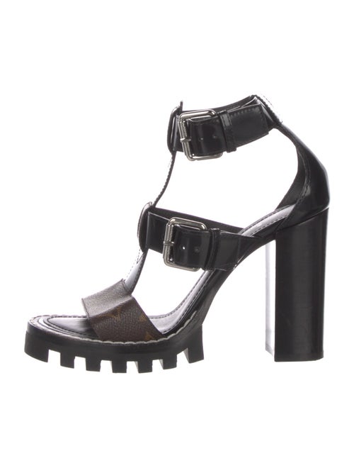 Louis Vuitton LV Monogram Leather T-Strap Sandals