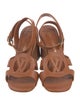 Louis Vuitton Leather Cutout Accent Slingback Sandals