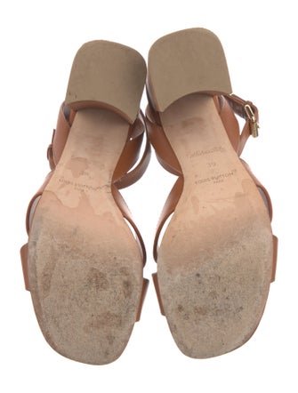 Louis Vuitton Leather Cutout Accent Slingback Sandals