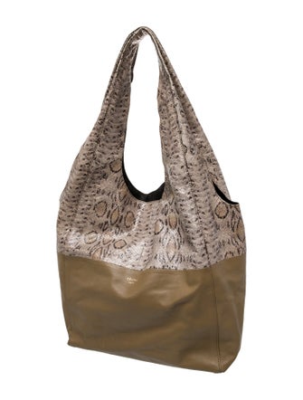 Celine Leather Cabas Hobo