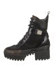 Louis Vuitton Monogram Pattern Suede Combat Boots