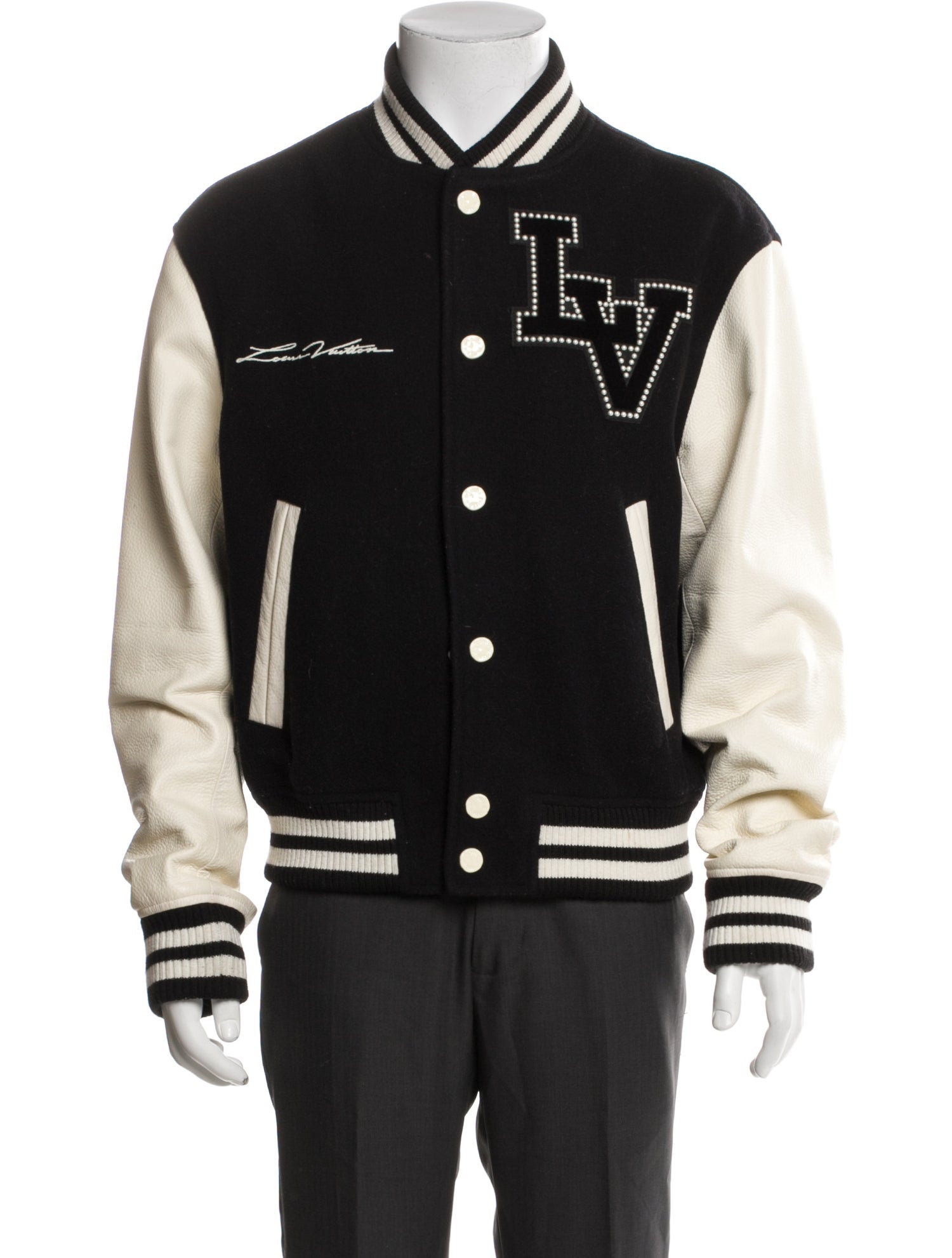 Louis Vuitton 2024 Faux Pearl Accents Varsity Jacket