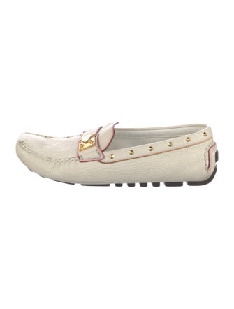 Louis Vuitton Leather Studded Accents Loafers