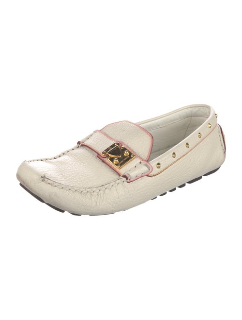 Louis Vuitton Leather Studded Accents Loafers