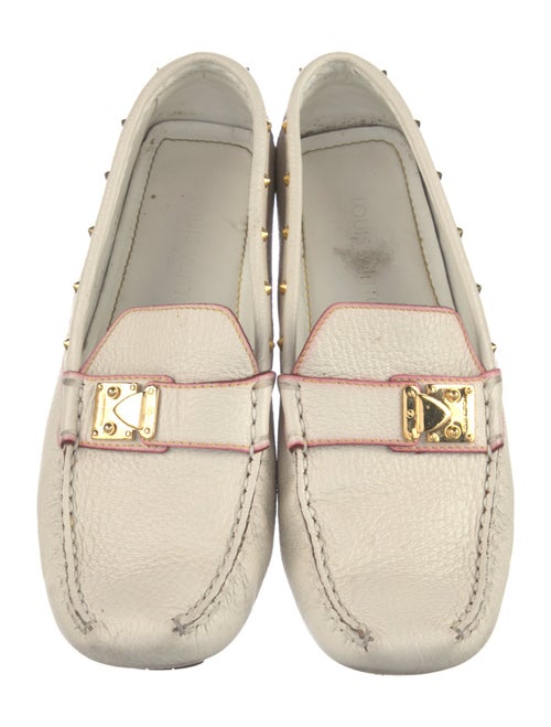 Louis Vuitton Leather Studded Accents Loafers