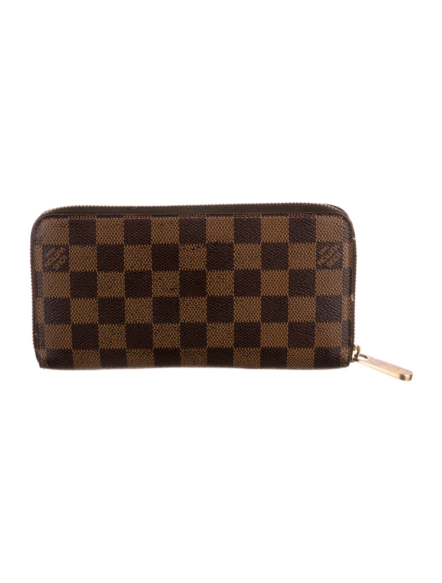 Louis Vuitton Damier Ebene Pattern Coated Canvas Zippy Wallet