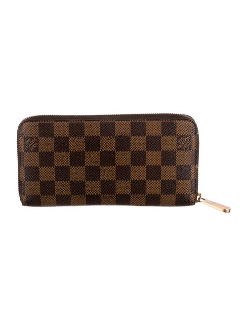 Louis Vuitton Damier Ebene Pattern Coated Canvas Zippy Wallet