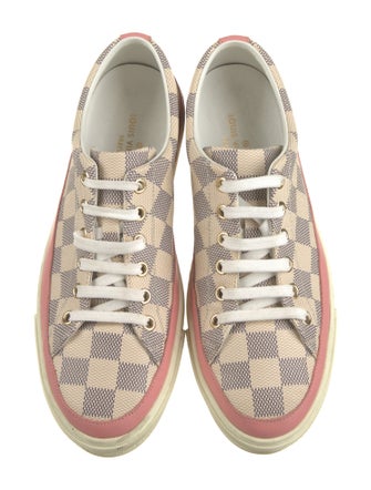 Louis Vuitton Damier Azur Pattern Leather Trim Embellishment Sneakers