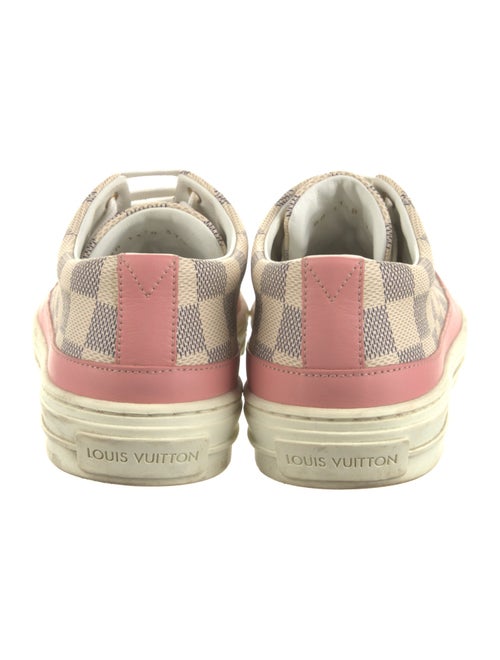 Louis Vuitton Damier Azur Pattern Leather Trim Embellishment Sneakers