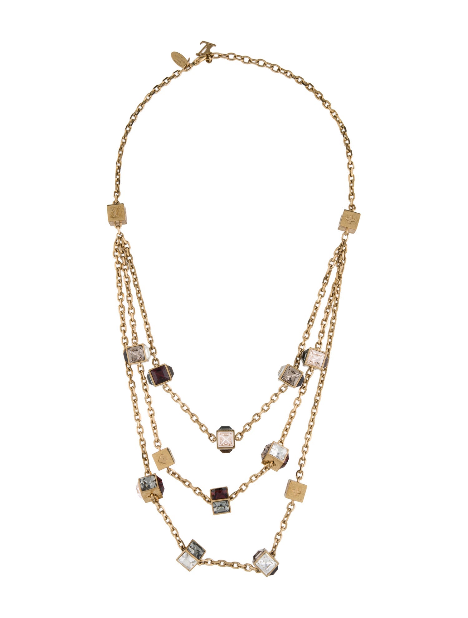 Louis Vuitton Crystal Gamble Multistrand Necklace