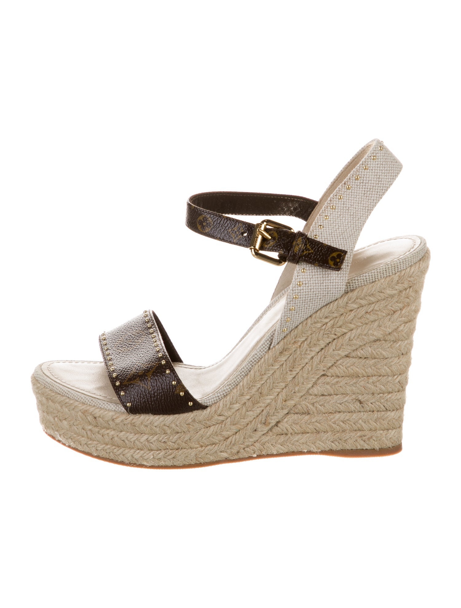 Louis Vuitton LV Monogram Studded Accents Espadrilles
