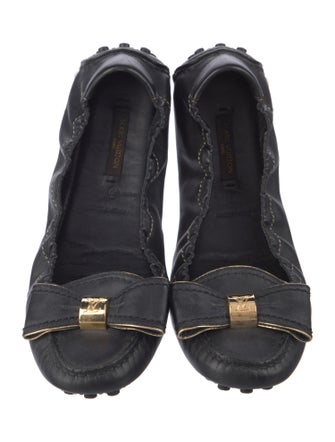 Louis Vuitton Leather Bow Accents Flats
