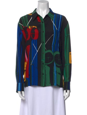 Louis Vuitton 2019 Silk Button-Up Top