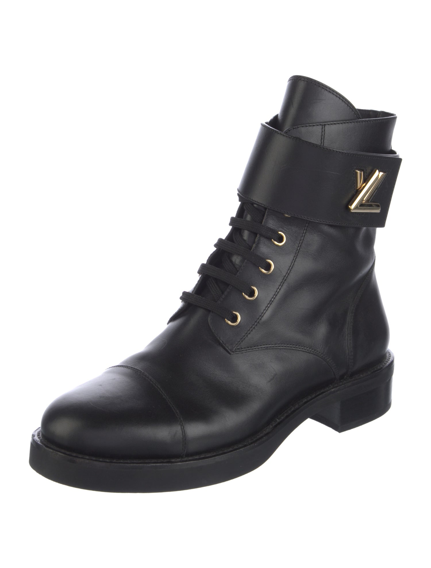 Louis Vuitton Leather Combat Boots