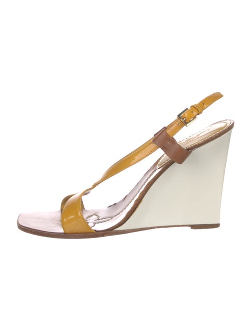 Louis Vuitton Patent Leather Colorblock Pattern Slingback Sandals