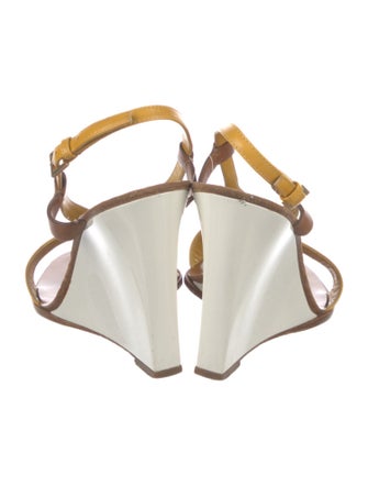 Louis Vuitton Patent Leather Colorblock Pattern Slingback Sandals