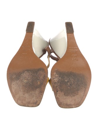 Louis Vuitton Patent Leather Colorblock Pattern Slingback Sandals