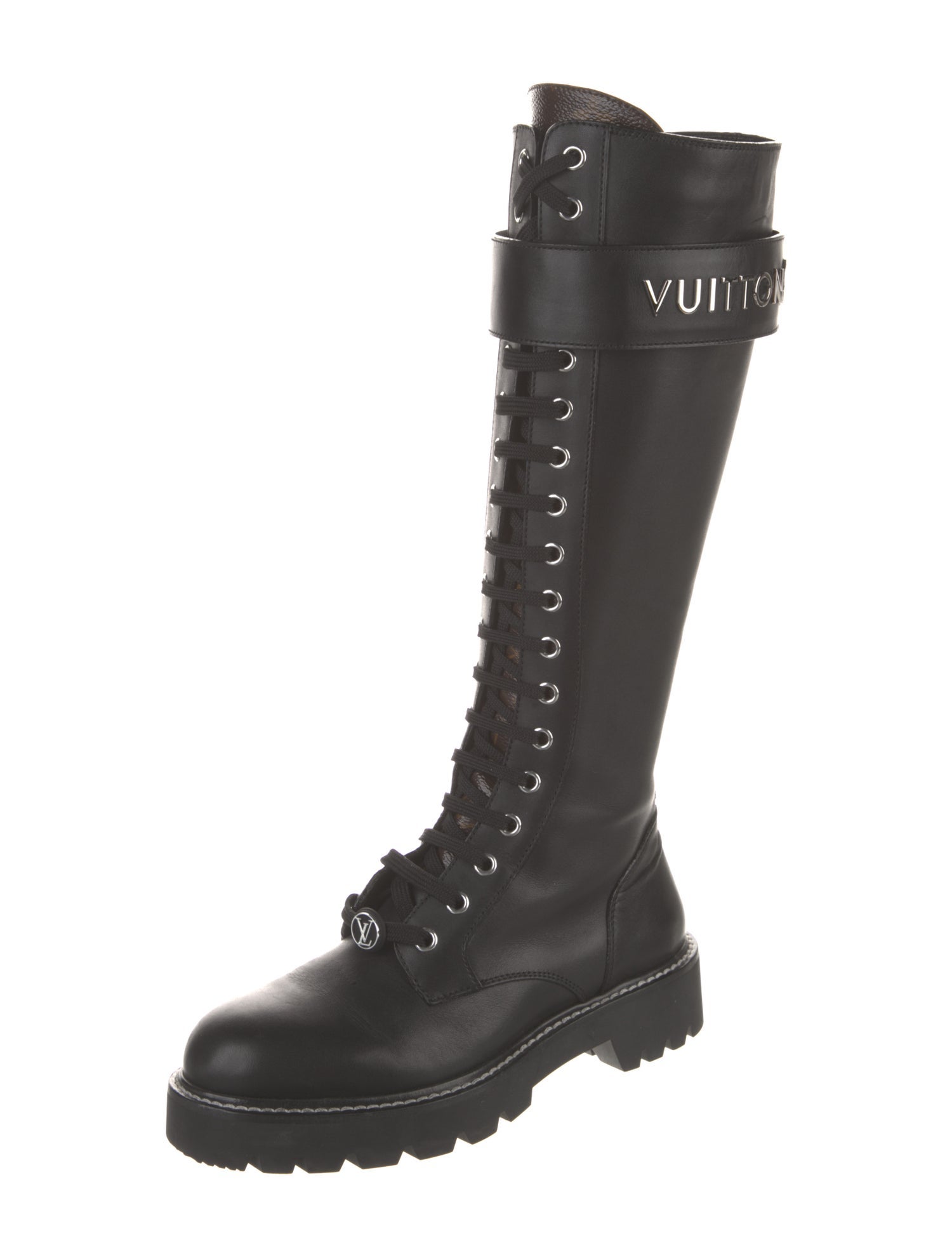 Louis Vuitton LV Monogram Leather Combat Boots