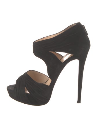 Louis Vuitton Suede Cutout Accent Pumps