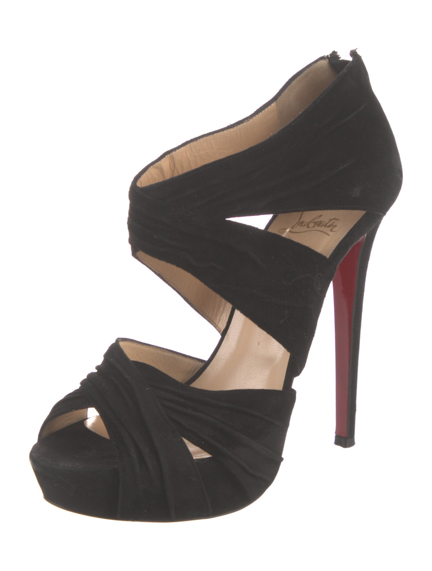 Louis Vuitton Suede Cutout Accent Pumps