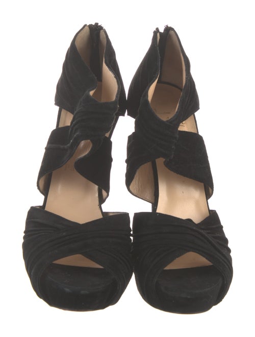 Louis Vuitton Suede Cutout Accent Pumps