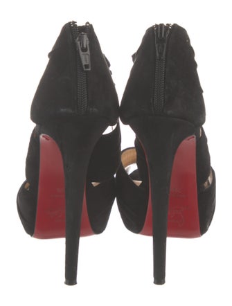 Louis Vuitton Suede Cutout Accent Pumps