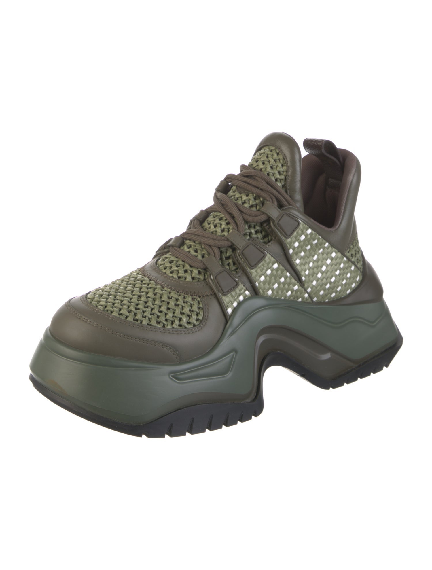 Louis Vuitton Leather Printed Chunky Sneakers