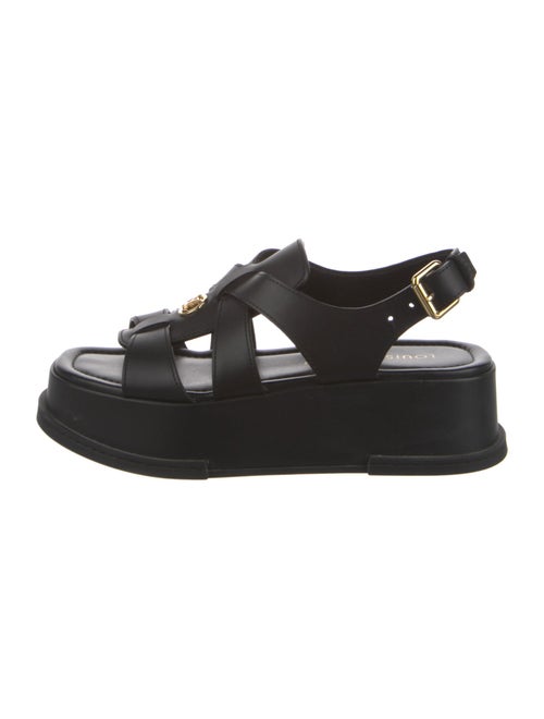 Louis Vuitton Leather Cutout Accent Slingback Sandals